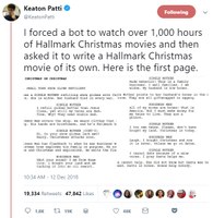 When a bot writes a Hallmark Christmas movie based on a 1,000 hours of Hallmark Christmas movies