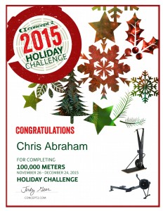 Chris Abraham 2015 Concept2 Holiday Challenge