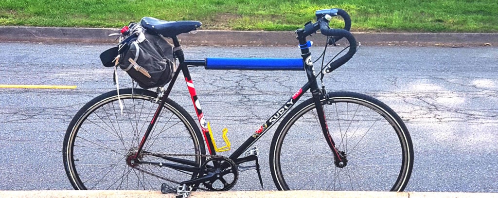 Chris Abraham's 2010 Surly Steamroller Single Speed with Internal 3-speed hub and canvas tail bag