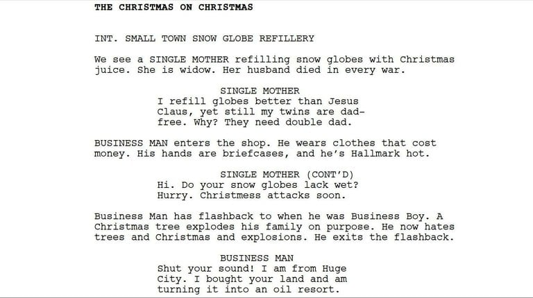 Bot hallmark 2025 christmas movie script