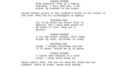 I forced a bot to watch over 1,000 hours of Hallmark Christmas movies and then asked it to write a Hallmark Christmas movie of its own. Here is the first page.