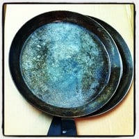 Seasoned carbon blue steel crepe pans