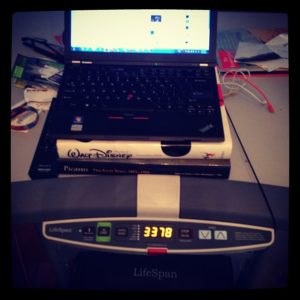 what working on a lifespan treadmill desk looks like from the walker's point of view