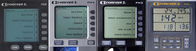 Concept2 PM5, PM4, PM3, and PM2 Performance Monitors