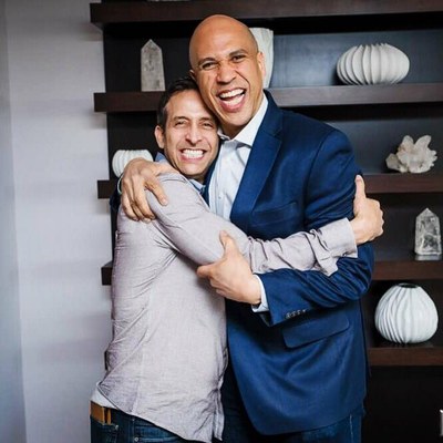 Roger Wolfson with Cory Booker