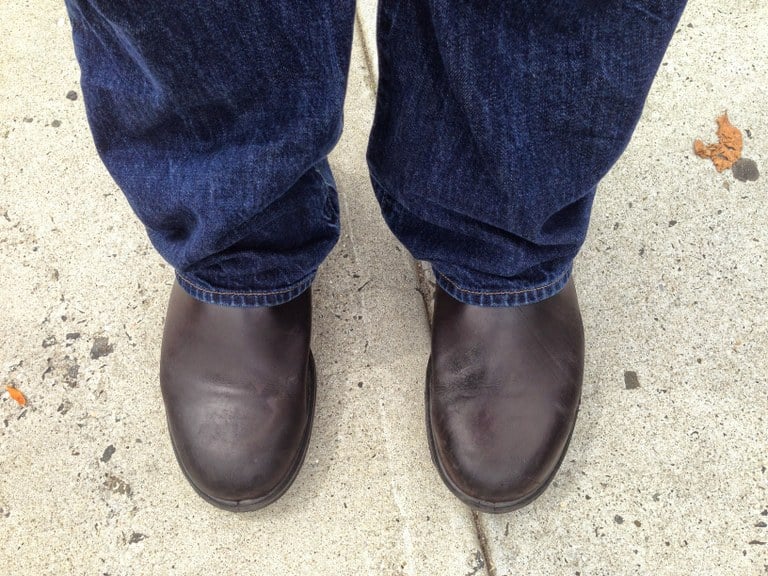 Chris Abraham's Blundstone 500 boots with blue jeans