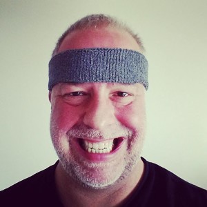 Chris Abraham with his sexy gray athletic terrycloth headband