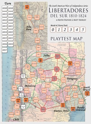 South American Wars of Independence Series Libertadores del Sur 1810 - 1824  game design by Keith Hafner & Matt Shirley