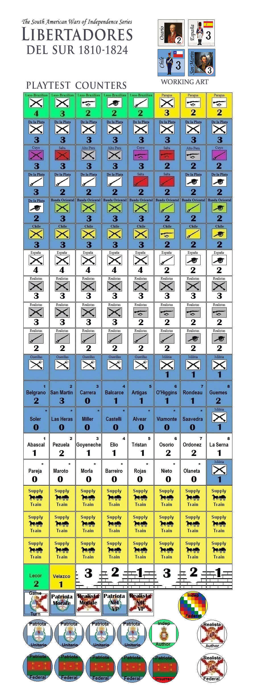 South American Wars of Independence Series Libertadores del Sur 1810 - 1824  game design by Keith Hafner & Matt Shirley