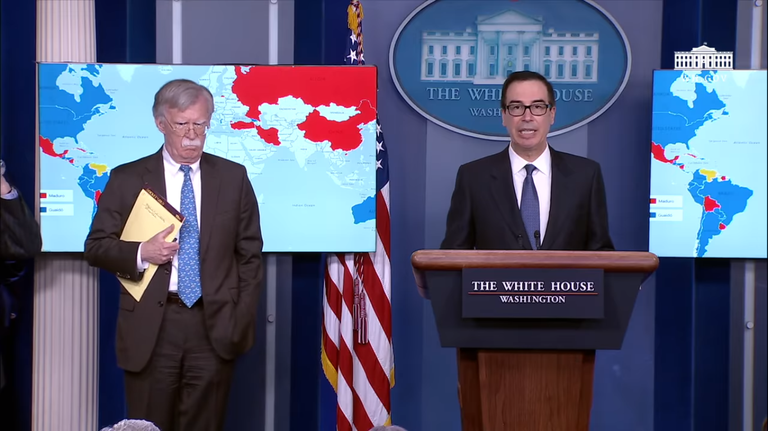 Mnuchin and Bolton announced sanctions against PDVSA