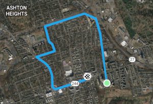 My slow loop run around Columbia Heights, South Arlington, Virginia
