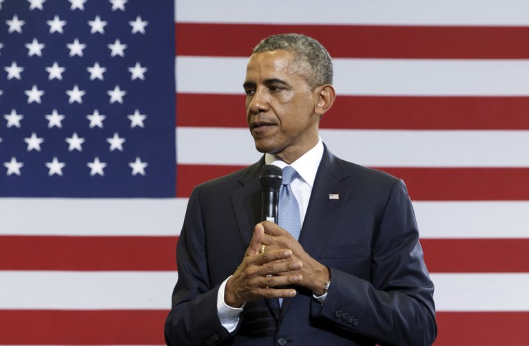 United States President Barack Obama on July 13, 2012, in Roanoke, Virginia