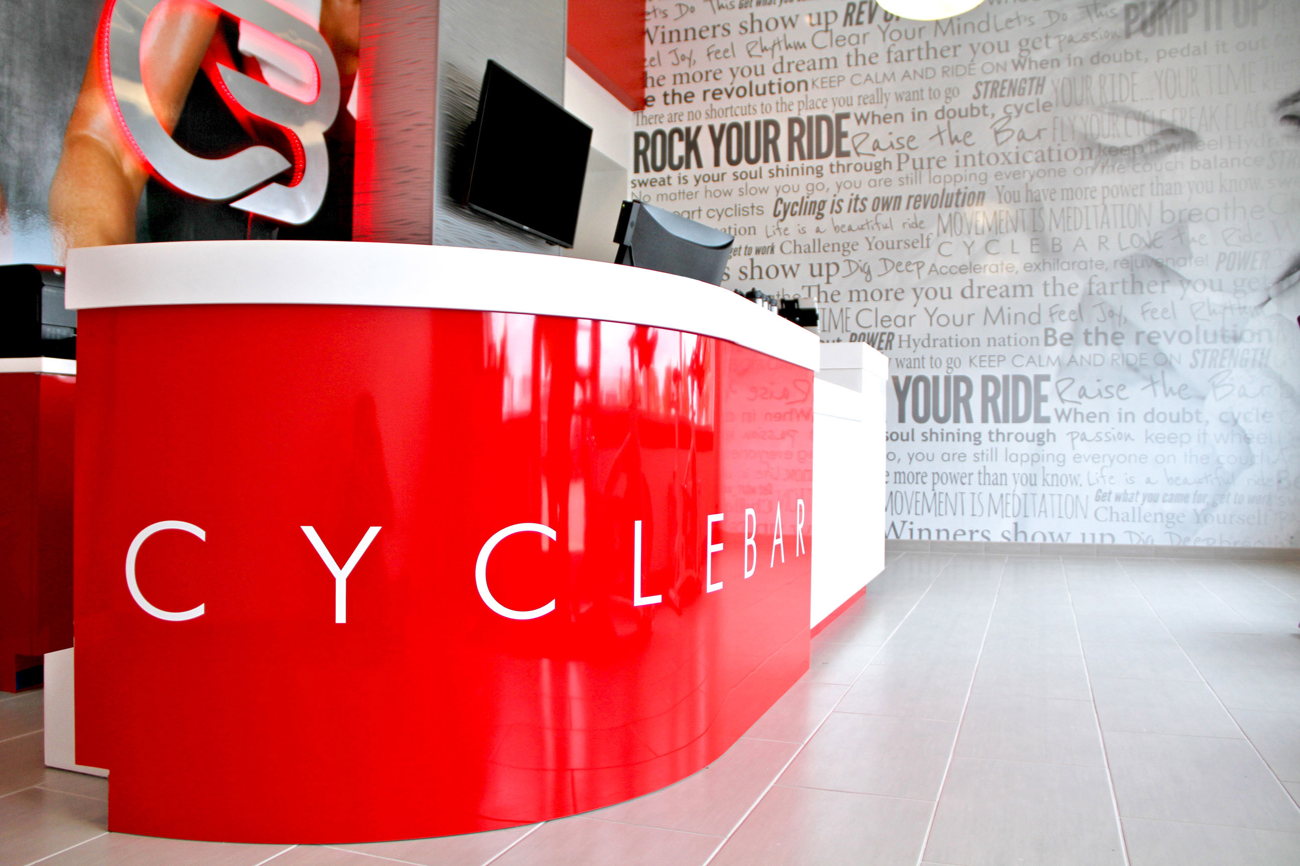 CYCLEBAR Columbia Pike Spin Club Reception Desk