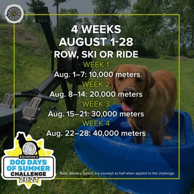 The Dog Days of Summer runs from August 1–28 and features a different total distance goal each week.