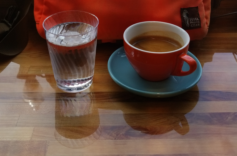 Espresso from Idido Coffee and Social House with an infused water back. 