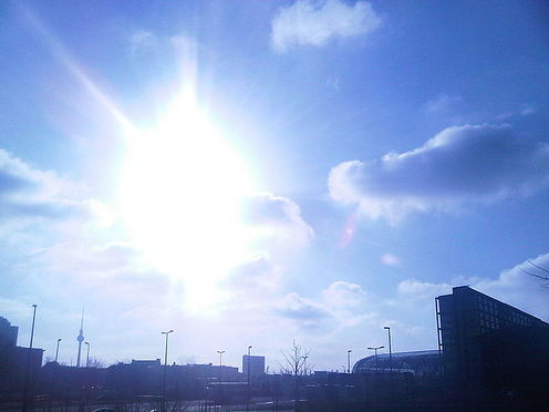 Bright Berlin morning with sunshine