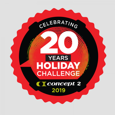 Concept2 Holiday Challenge 2019 November 28–December 24It’s the 20th anniversary of the Holiday Challenge! Row, ski or ride 100k or 200k meters between American Thanksgiving and Christmas Eve and help raise money for one of five great charities.