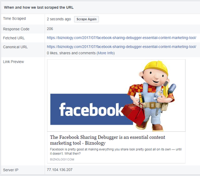 facebook developer open graph debugger