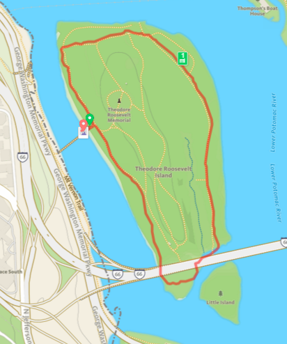 Circle Roosevelt Island Trail Run Counter-Clockwise