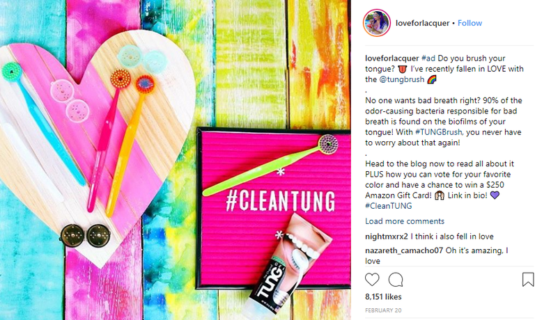 Tung Brush Instagram Post by @loveforlacquer